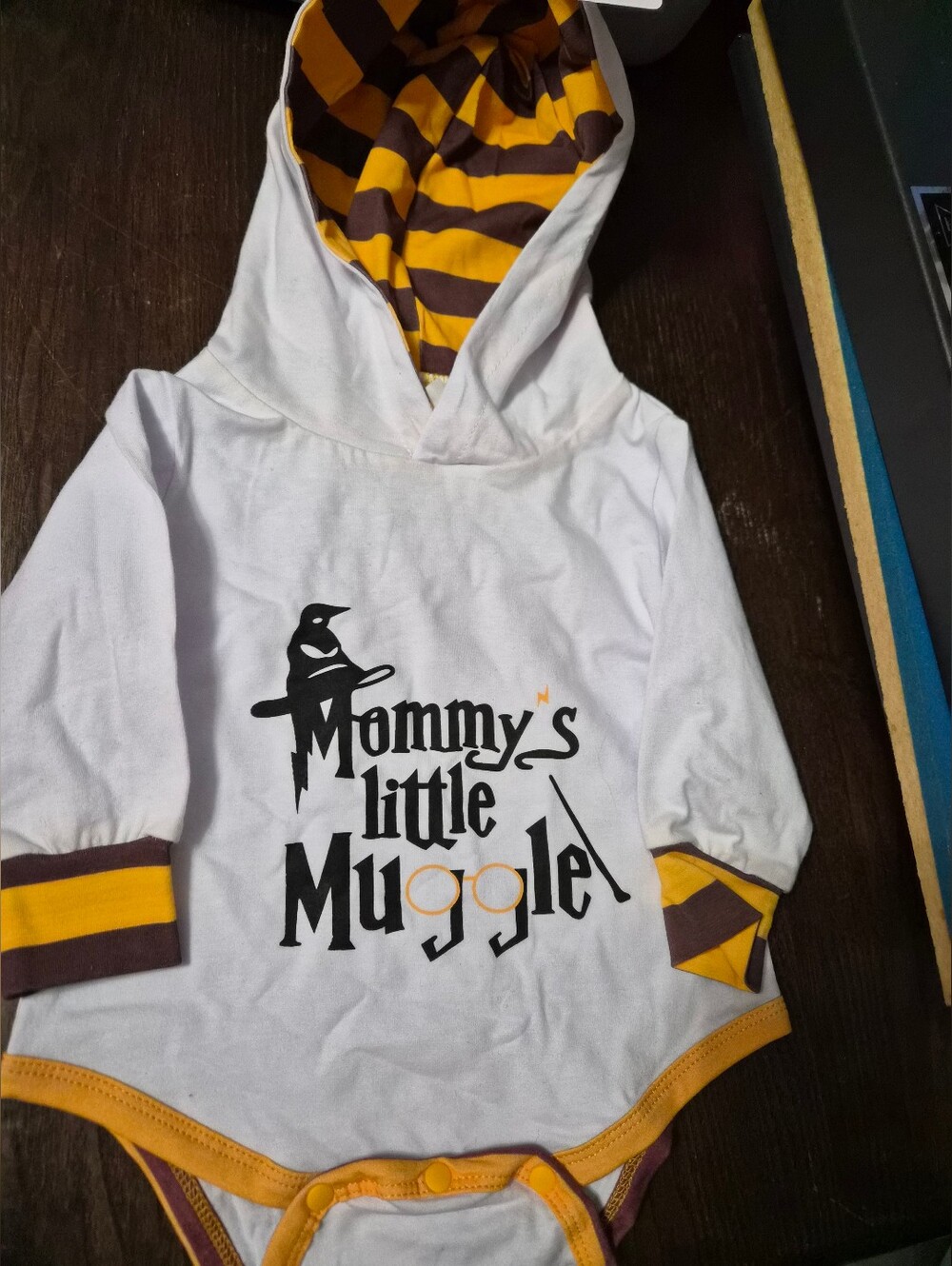 Mommy's Little Muggle Hooded Baby Onesie Harry Potter NEW